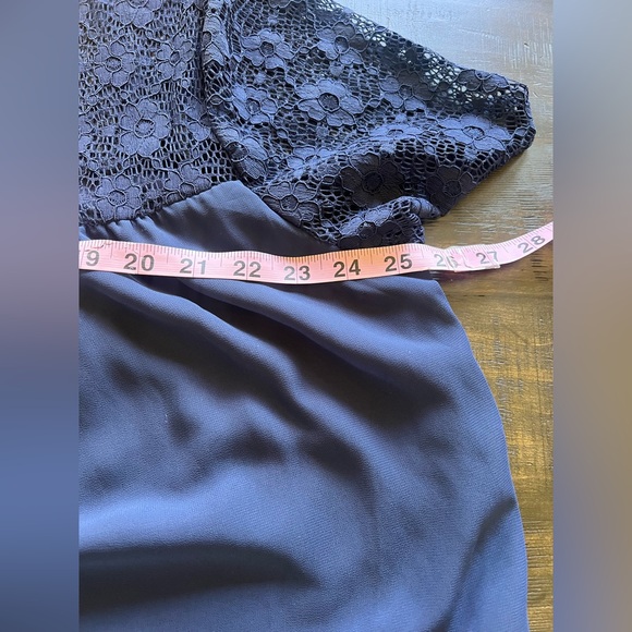 Liberty Love‎ Women’s 3XL Shift Dress Blue Navy Lace Top Sleeve Sheer Neck
Lined - Picture 6 of 7